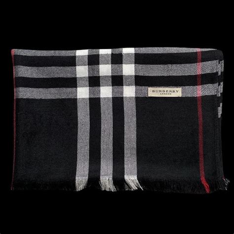 burberry scarf black red